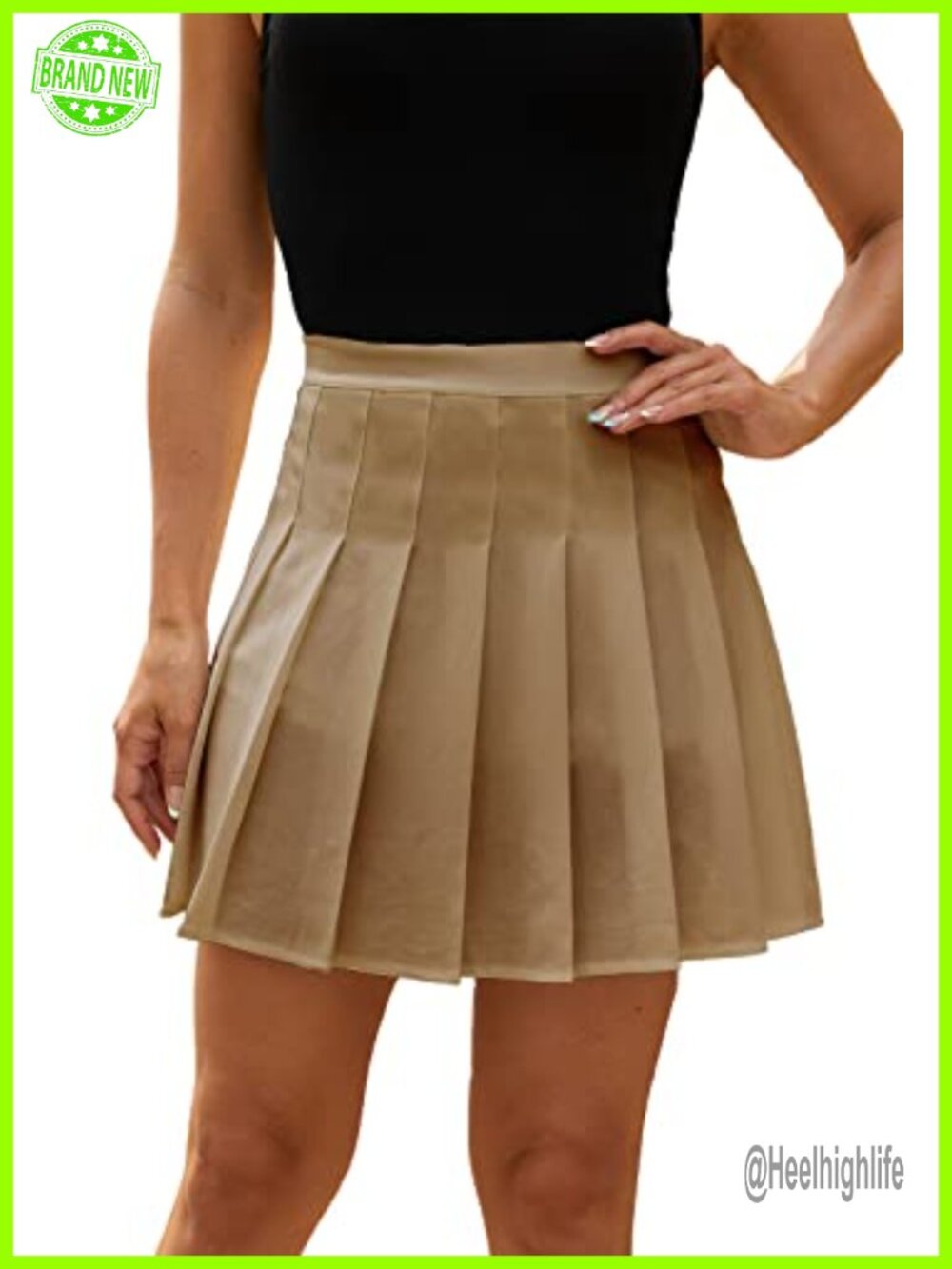 High Waist Pleated Tennis Skirt with Inner Shorts for Women